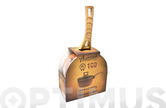 CAZO CON TAPA ALUMINIO FORJADO TERRACOTTA 20 CM INDUCCION