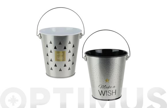CUBO MINI METALICO TAPAS 11.5X16X10.5SURTIDO PLATA NEGRO