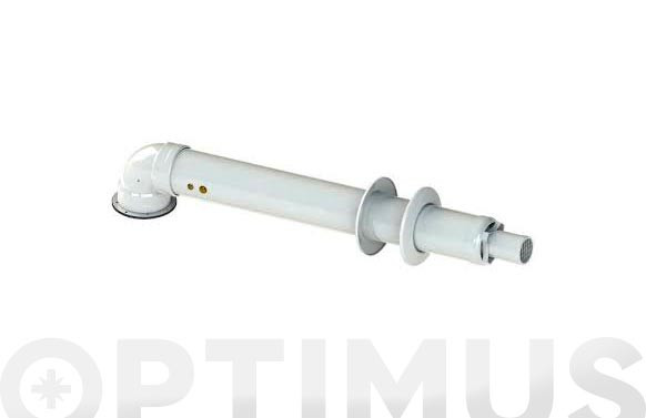 JUEGO COAXIAL COMPLETO HORIZONTAL CON SALIDAD DE GØ60/100 BLANCO