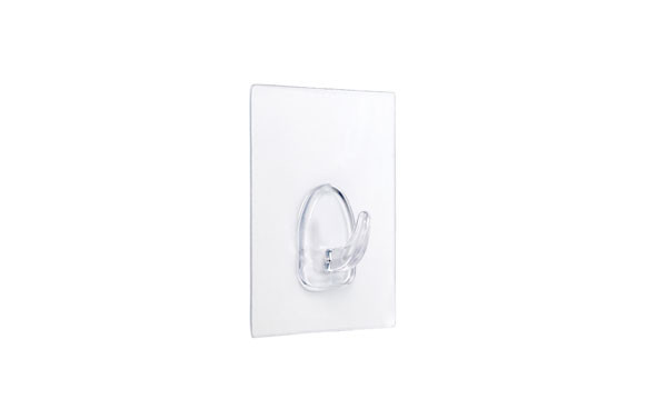 COLGADOR ADHERENTE REUTILIZABLE TRANSPARENTEBASE 80 X 62 MM