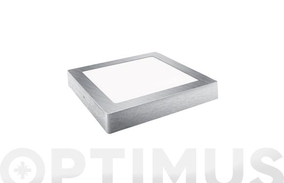 DOWNLIGHT LED SUPERFICIE CUADRADO PLATA  23 CM 18W1700 LM NEUTRA