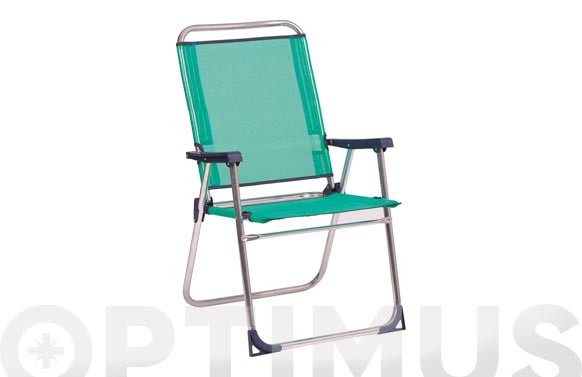 SILLON FIJO ALUMINIO PLAYA RESPALDO ALTOFIBRELINE AZUL