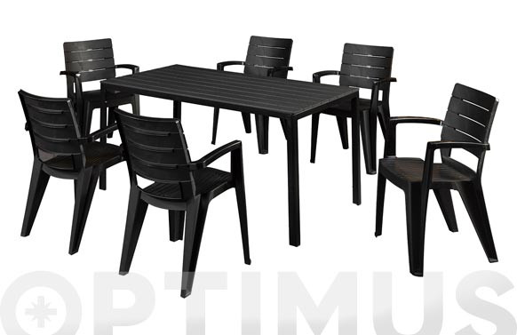 MESA RESINA ALUMINIO CALIFORNIA ANTRACITA155 X 80 CM