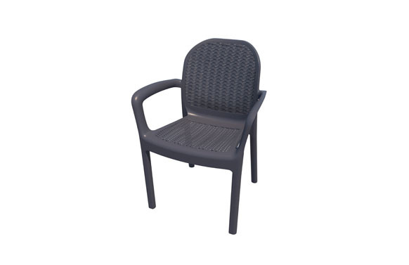 SILLON RATAN RESINA MIRANDA NEGRO
