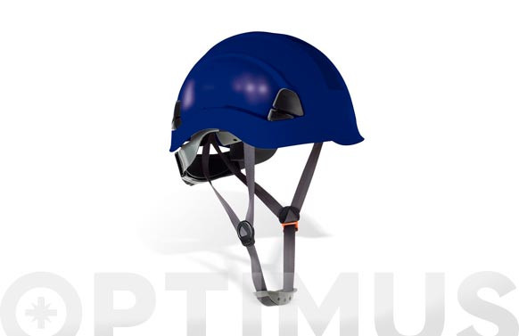 CASCO \"EOLO\" AZUL MARINO ABS CIERRE RULETAARNÉS TEXTIL 6 PUNTOS Y BARBIQUEJO