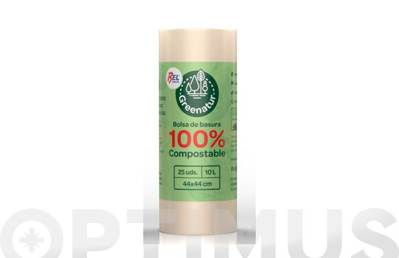 BOLSA BASURA COMPOSTABLE 10 L (25 UDS)44X44 CM G-60