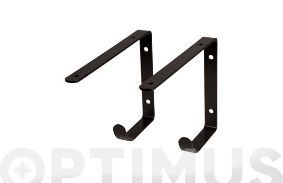 ESCUADRA METAL GANCHO  NEGRO SET 2 UDS22 X 14,5 CM