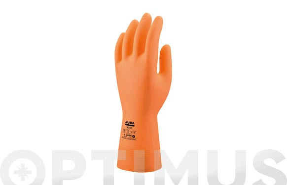 GUANTE SIN SOPORTE LATEX 621C QUIMICO T 7 NARANJA