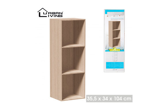 ESTANTERIA 3 ALTURAS NATURALH 104 X 35,5 X 34 CM