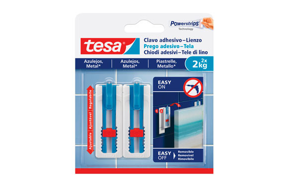 CLAVO ADHESIVO SMS AJUSTABLE LIENZOS AZULEJOS2.0 KG BLISTER 2 CLAVOS 3 TIRAS