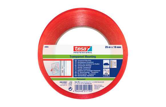 CINTA DOBLE CARA MONTAJE PREMIUM19 MM X 25 M TRANSPARENTE