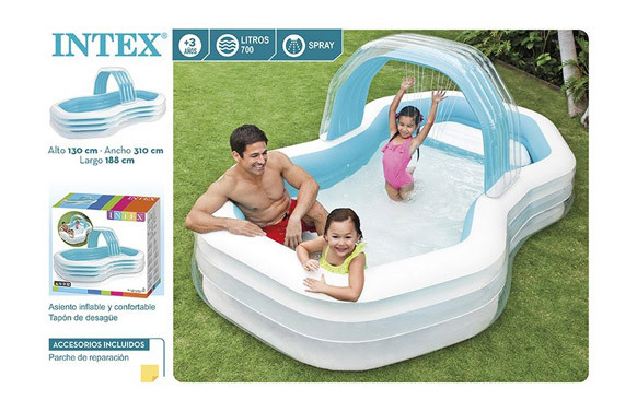 PISCINA FAMILIAR CABANA 310X188X130 CMA PARTIR DE 3 AÑOS DE EDAD
