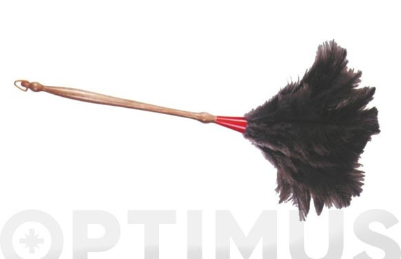 PLUMERO AVESTRUZ MANGO MADERA TORNEADON 4