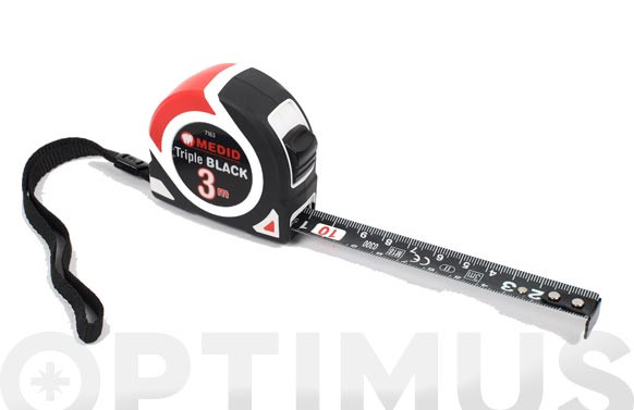 FLEXOMETRO TRIPLE BLACK 3 M X 16 MMFONDO NEGRO IMPRESO EN BLANCO