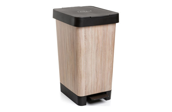 CUBO PEDAL DECORADO SMART MADERA25L-WOOD