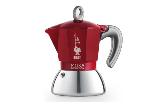 CAFETERA MOKA INDUCTION ALUMINIO/INOX2 TAZAS ROJA