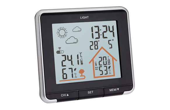 ESTACION METEO DIGITAL NEGRO SENSOR DE TEMPERATURA