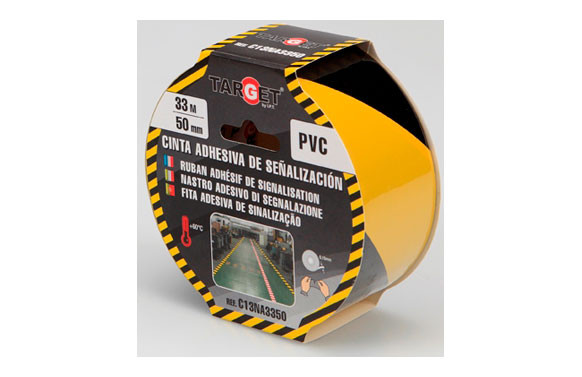 CINTA ADHESIVA SEÑALIZACION33 M X 50 MM AMARILLA/NEGRA