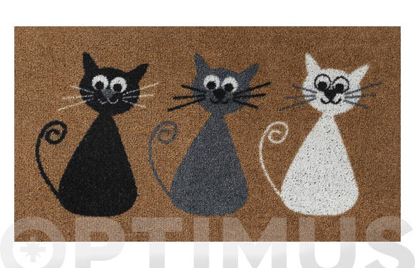 FELPUDO COCO ESTAMPADO 70X40 CM GATOS