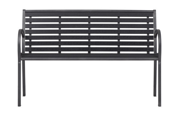 BANCO JARDIN METALICO POLYWOOD NEGRO 120 X 79 X 41 CM