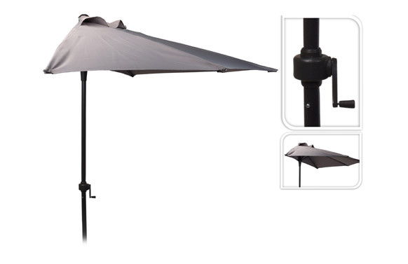 PARASOL BALCON C/MANIVELA 250 CM TUBO 32 MM GRIS