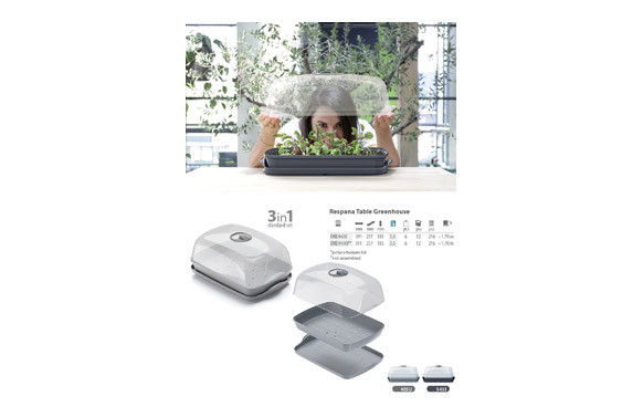 HUERTO  TABLA CON CUPULA 39 CM  ANTRACITA CAPACIDAD 3,6 LITROS