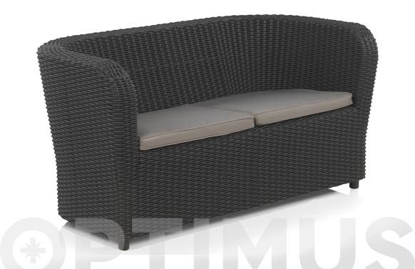 SOFA DOS PLAZAS RATAN RESINA NOVA GRAFITO