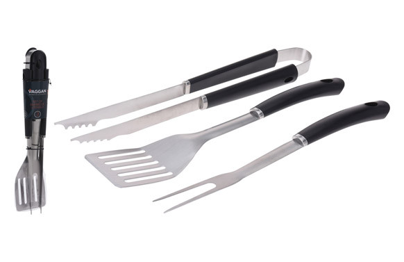 SET ACCESORIOS BARBACOA ACERO INOX 