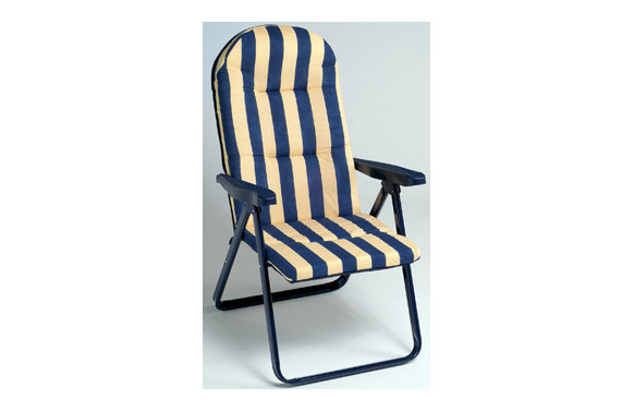 SILLON TUMBONA ACERO RAYAS AZUL 