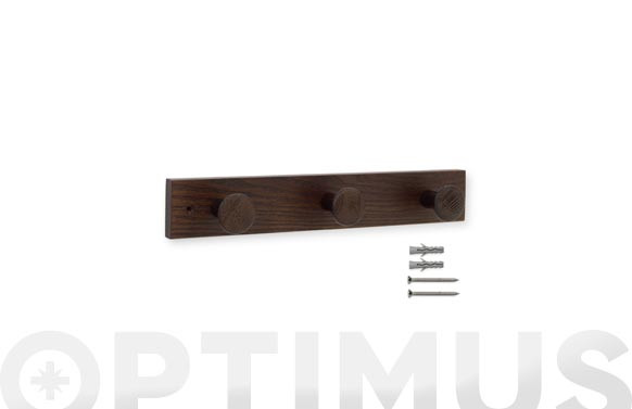 COLGADOR FRESNO 3 POMOS WENGUE 360X60X70