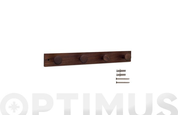COLGADOR FRESNO 4 POMOS WENGUE 495X60X70