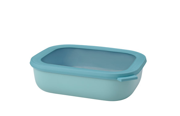CONTENEDOR ALIMENTOS RECTANGULAR CON TAPA CIRCULA 2000 ML - VERDE NORDICO