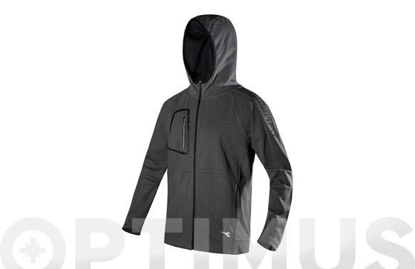 SUDADERA ELASTICA CON CREMALLERA GRIS T.  XL