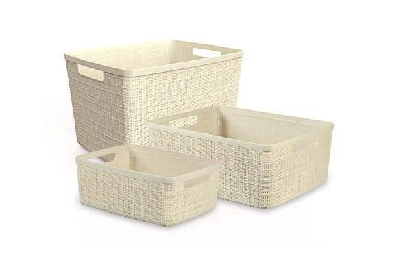 CESTA CUADRADA JUTE 17L BLANCO ROTO 28X28X27CM