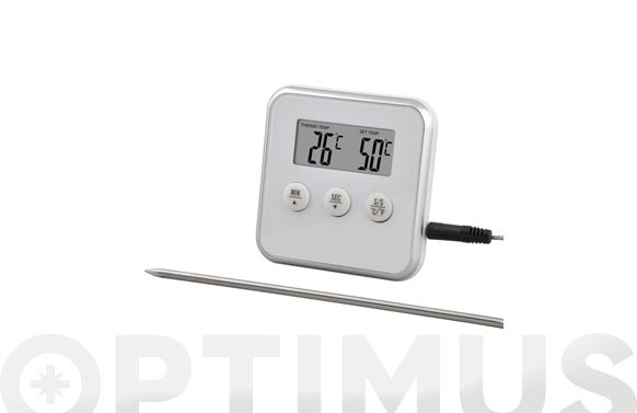 TERMOMETRO COCINA CON SONDA Y TEMPORIZADOR 