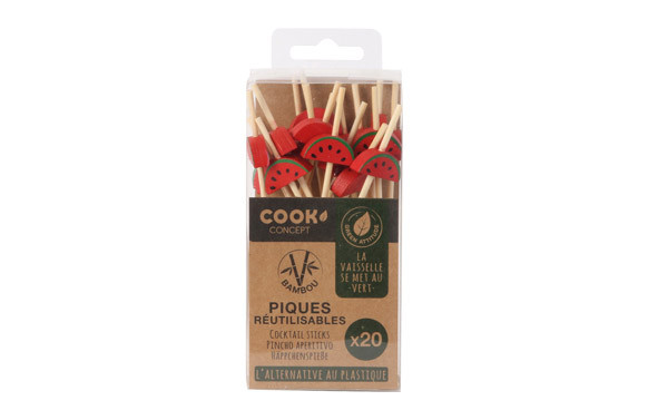 PINCHOS DESECHABLES ECOLOGICOS (SET 20U) SURTIDOS