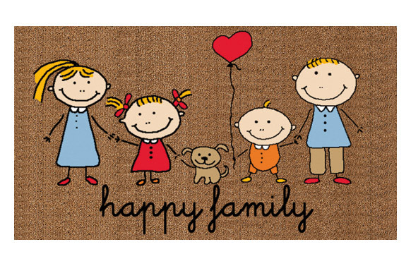 FELPUDO COCO ESTAMPADO 70 X 40 CM HAPPY FAMILY