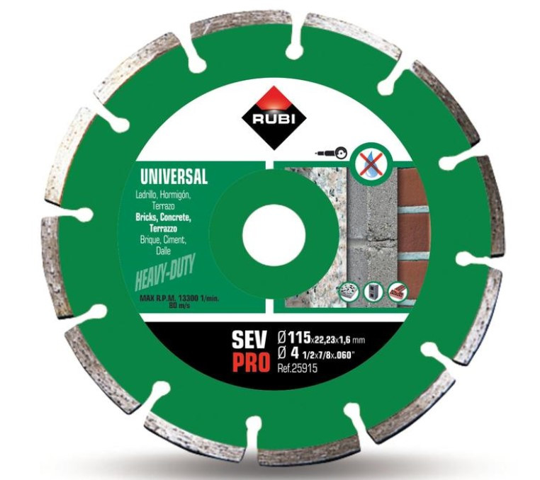 DISCO DIAMANTE CORTE SECO GENERAL OBRA SEGMENTADO Ø 115 MM PRO