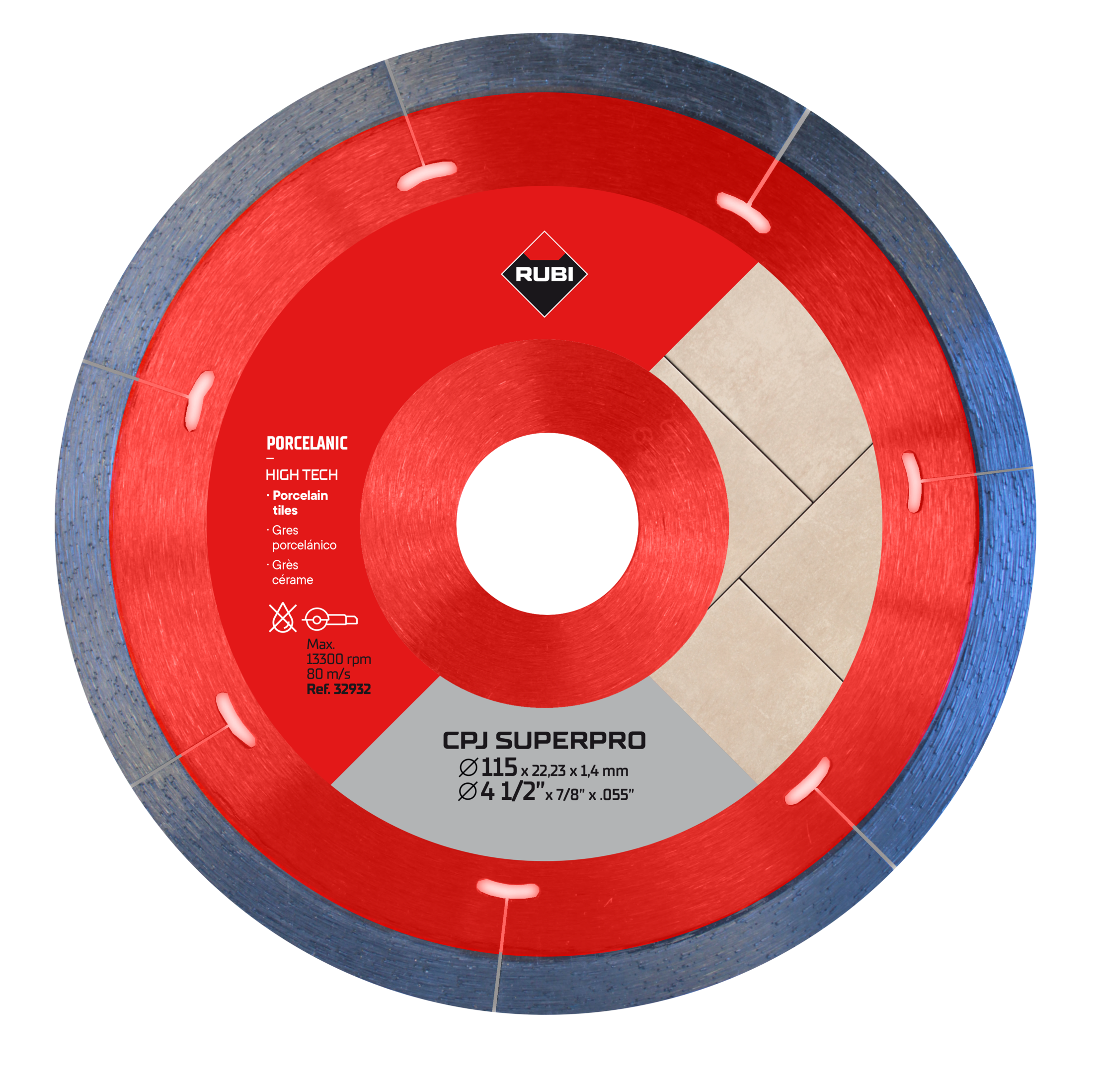 DISCO DIAMANTE CORTE SECO GENERAL OBRA SEGMENTADO Ø 115 MM SUPEROPRO