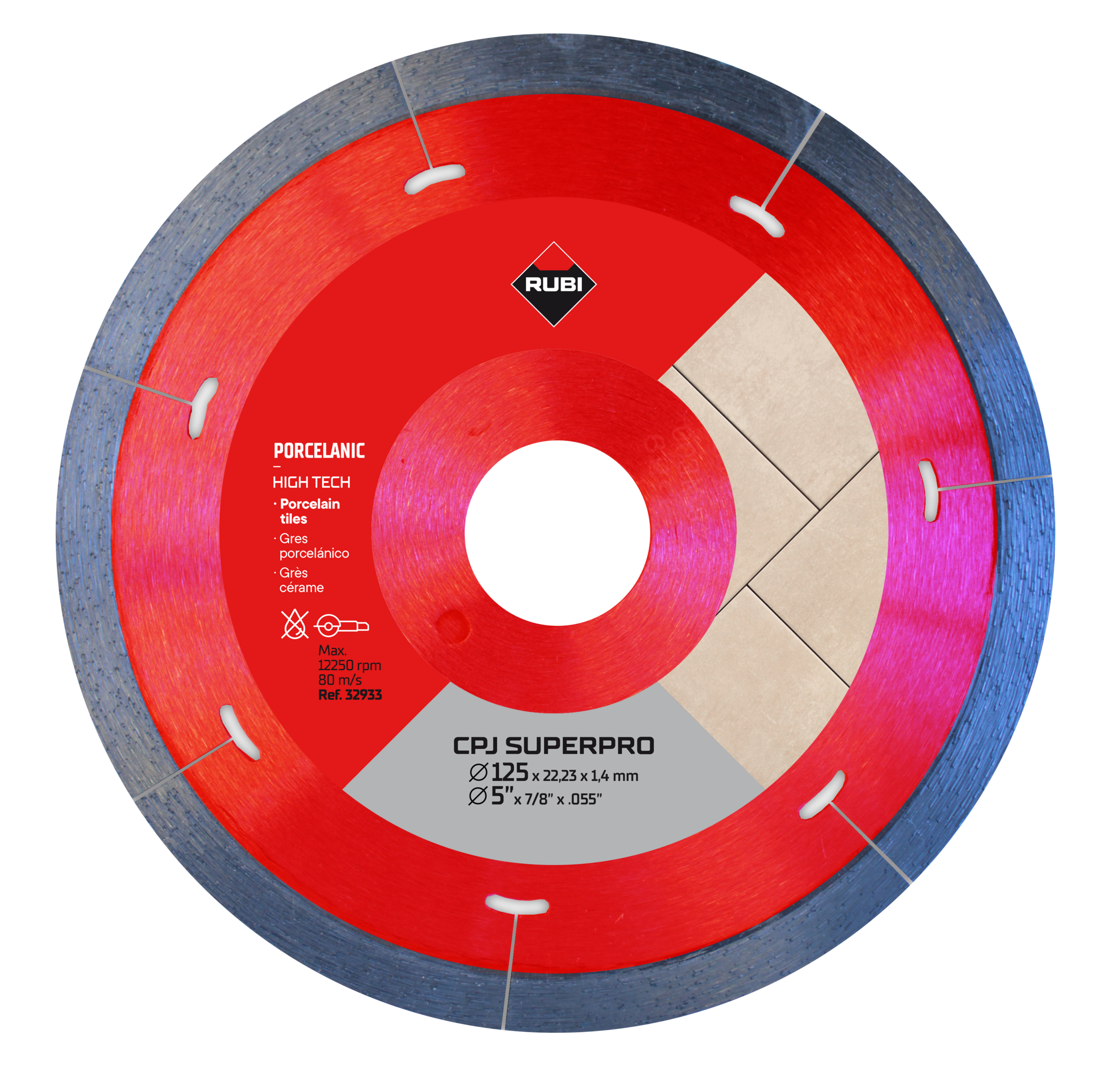 DISCO DIAMANTE CORTE SECO GENERAL OBRA SEGMENTADO Ø 125 MM SUPEROPRO