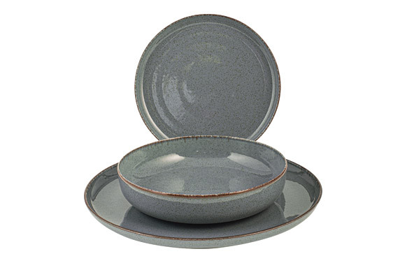 VAJILLA 12 PZ PORCELANA PEARL AZUL