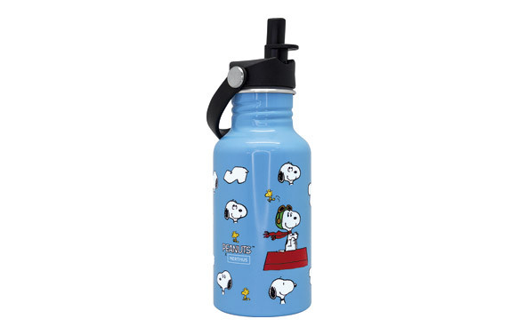 BOTELLA ALUMINIO CON PAJITA NIÑOS 500 ML - SNOOPY