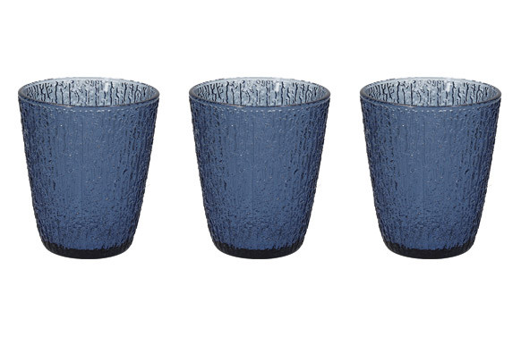 VASO VIDRIO COLOR DAVOR SET 3U AZUL