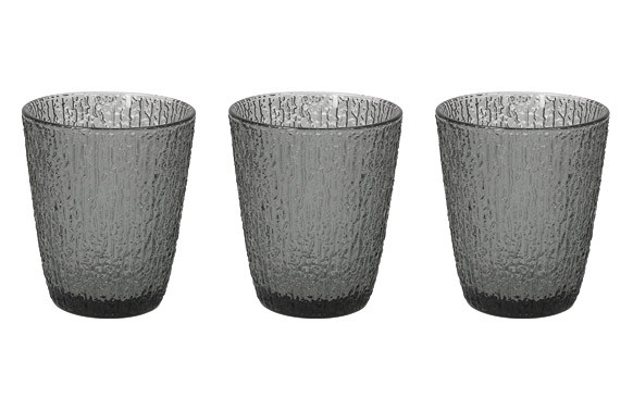 VASO VIDRIO COLOR DAVOR SET 3U GRIS