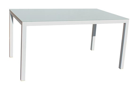 MESA ALUMINIO CRISTAL WHITE 150X90 CM