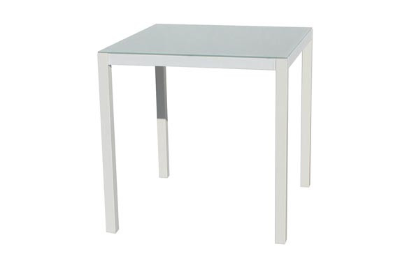 MESA ALUMINIO CRISTAL WHITE 70X70 CM