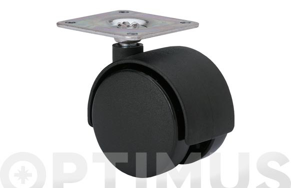 RUEDA MUEBLE AUXILIAR GIRATORIA PLETINA 38X38 Ø 35 MM