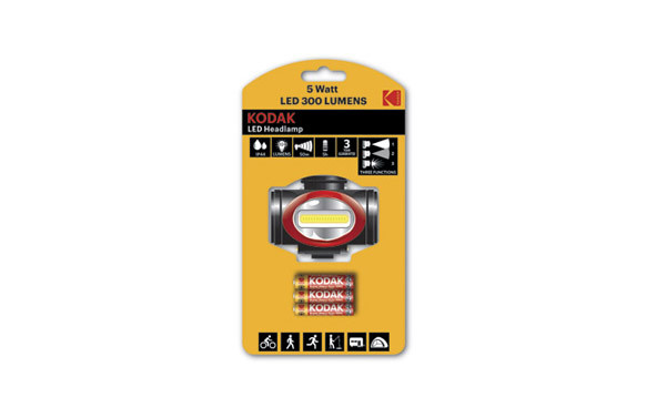 LINTERNA FRONTAL KODAK HEADLAMP 300 LM + 3XAAA