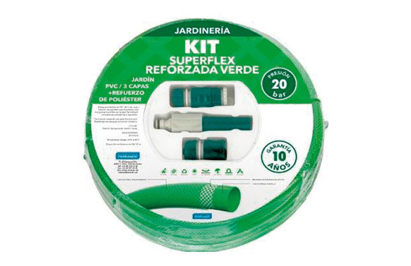 MANGUERA SUPER FLEX REFORZADA Ø 15 MM CON ACCESORIOS 15 M