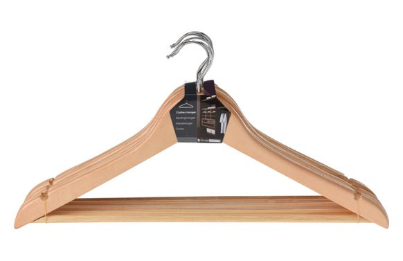 PERCHA MADERA EUCALIPTUS (SET 6 UNI) 44X23X12CM